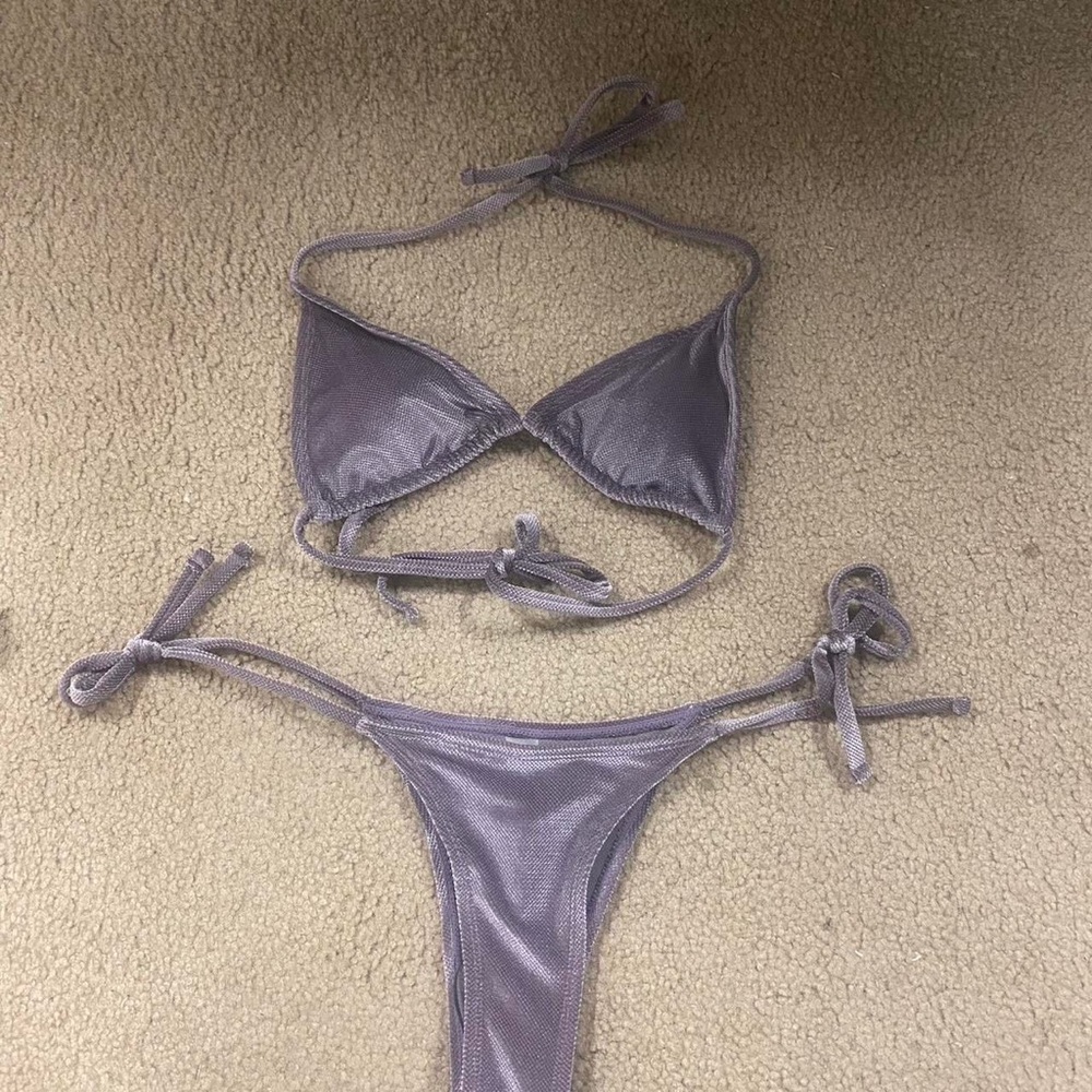 SHEIN SXY Triangle Tie Side Bikini Swimsuit
